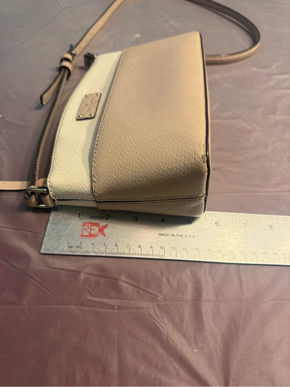 kate spade Grove Street Millie Pebble Leather Two-Tone Crossbody Bag Cream/Tan
